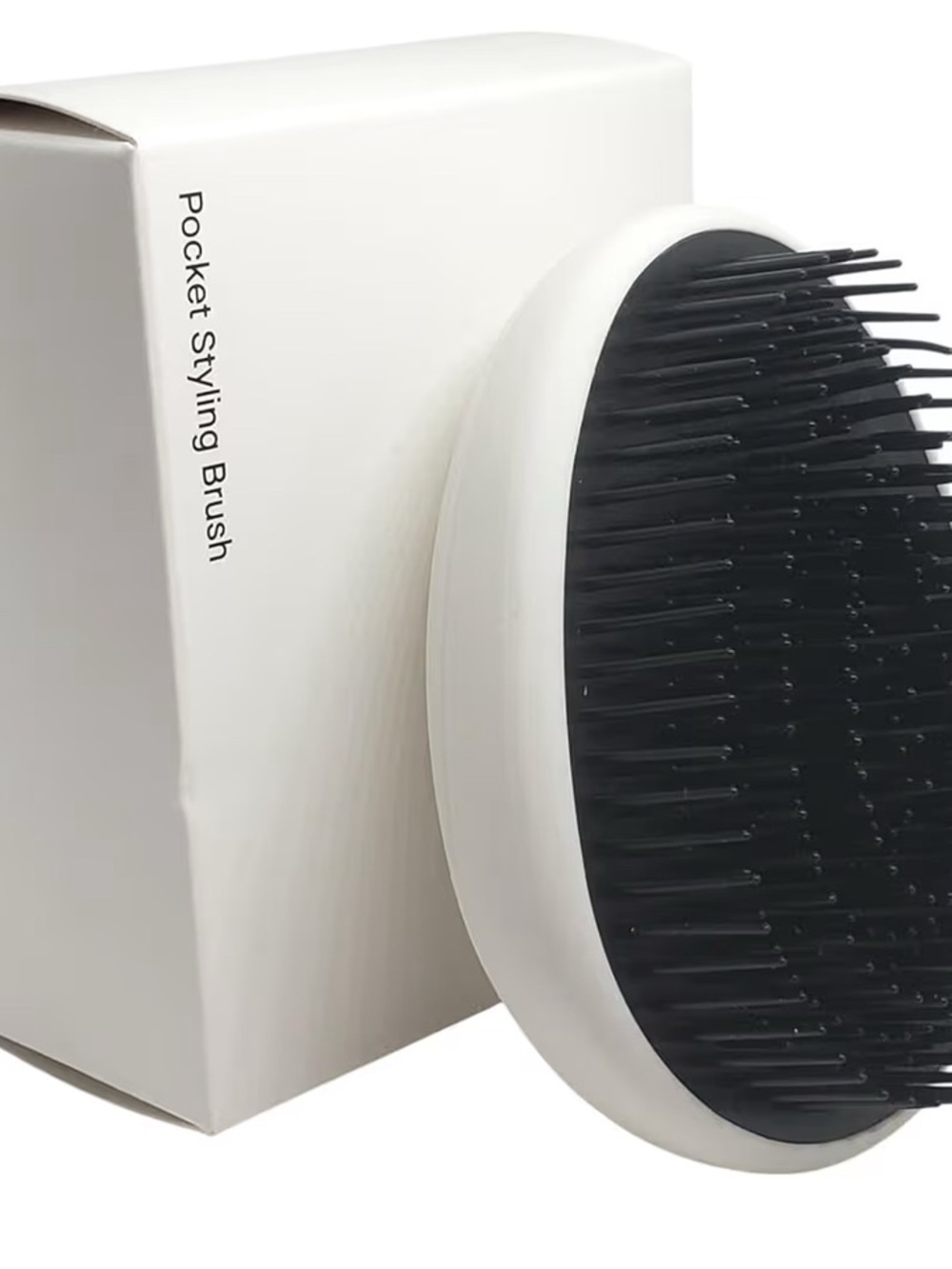 Spoiled Child White Pocket Hair Brush with Black Bristles